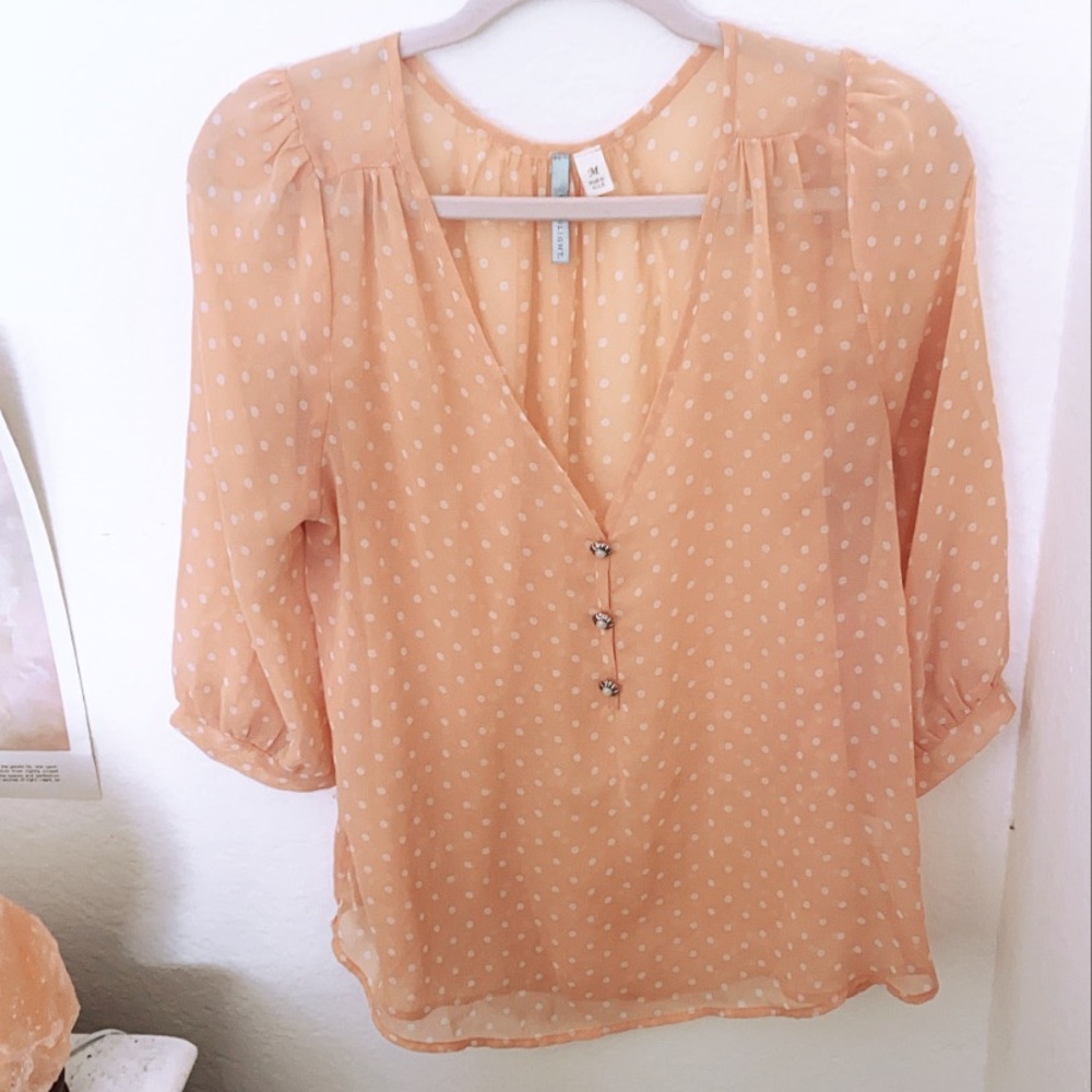 Sheer Peach colored blouse!